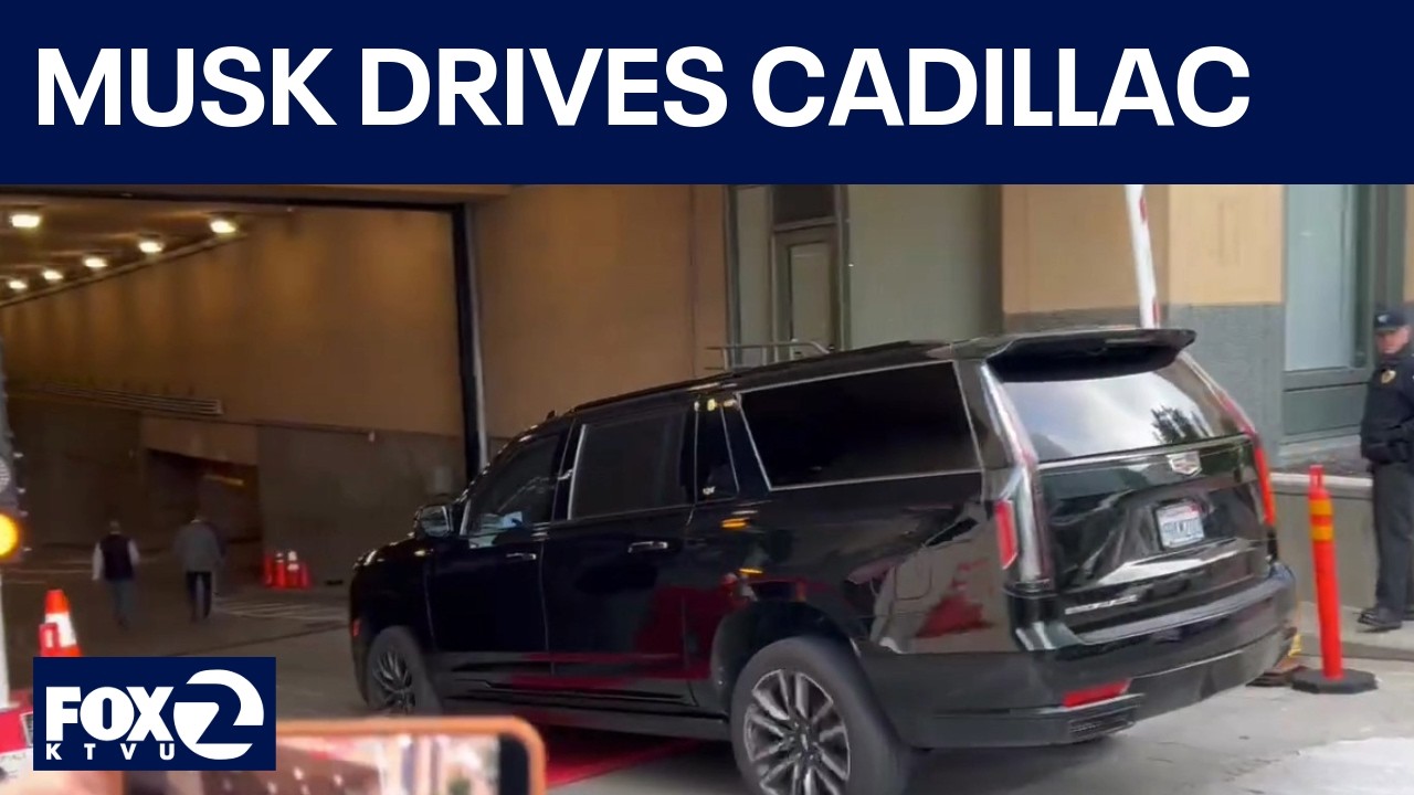 Elon Musk shows up to trial v. Sam Altman in CADILLAC | KTVU Elon Musk shows up to trial v. Sam Altman in CADILLAC | KTVU