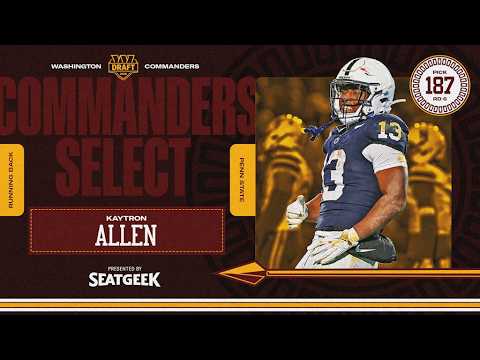 Bill Carroll’s 32 Picks in 32 Days Kaytron Allen, RB 5’11 216, Penn State Pick 187 of the Commanders Bill Carroll’s 32 Picks in 32 Days Kaytron Allen, RB 5’11 216, Penn State Pick 187 of the Commanders