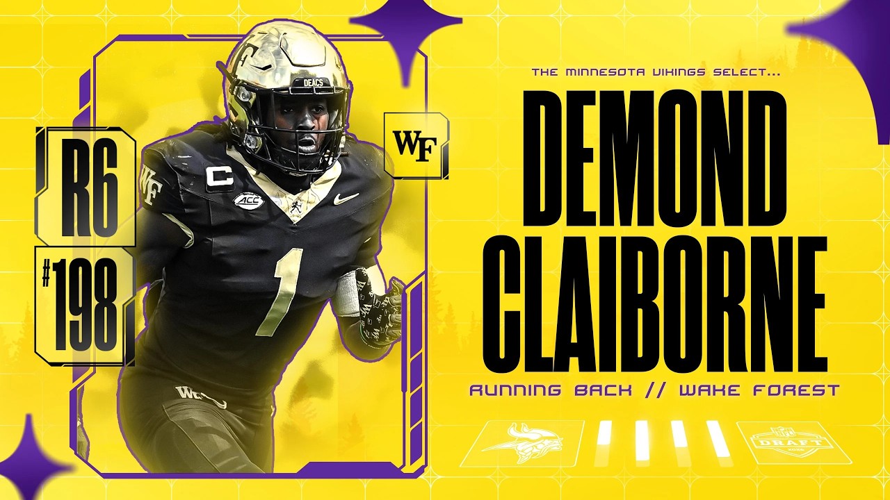 Bill Carroll’s 32 Picks In 32 Days WFU, RB Demond Claiborne 5’10” 188 4.37 40 Vikings’ Pick #198 Bill Carroll’s 32 Picks In 32 Days WFU, RB Demond Claiborne 5’10” 188 4.37 40 Vikings’ Pick #198