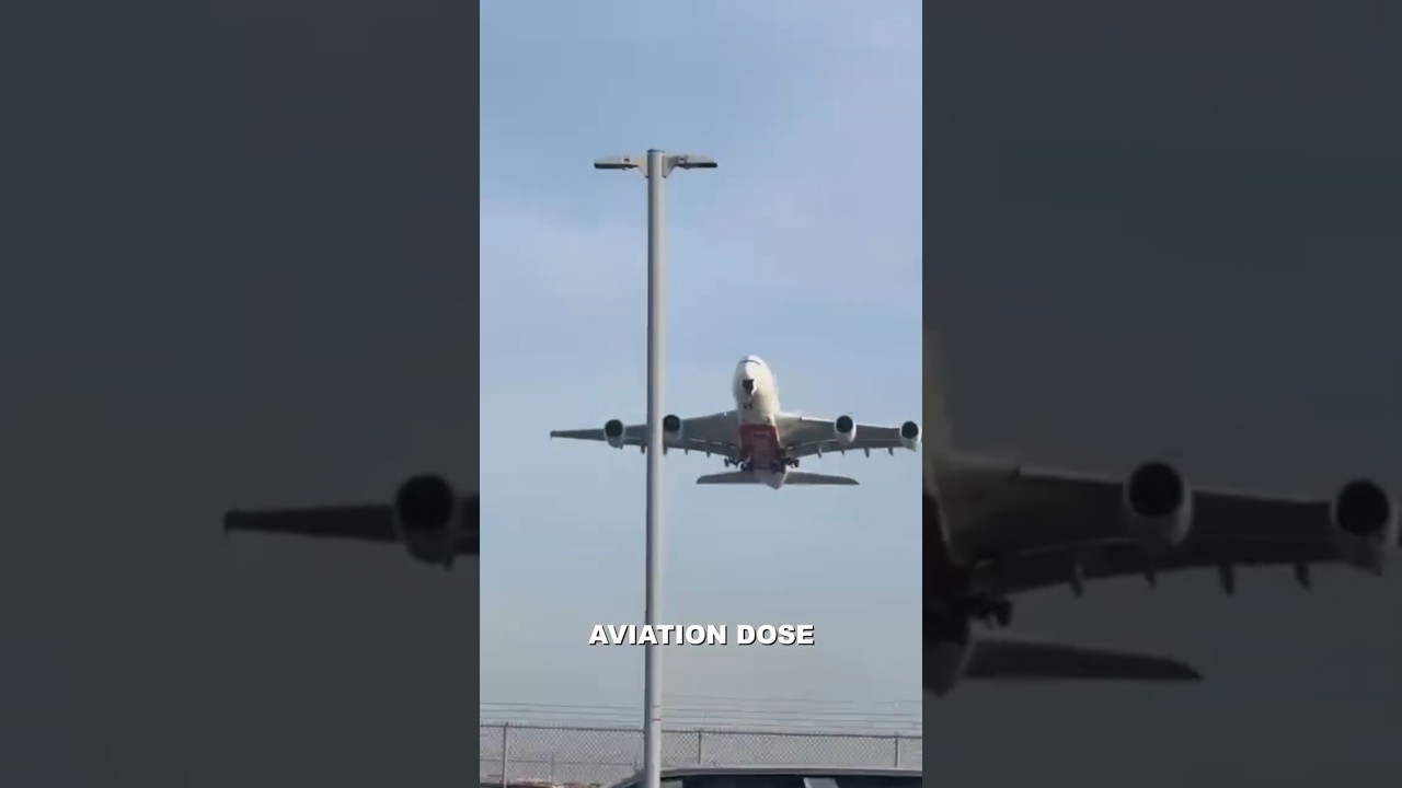 #Emirates SUPER CLOSE A380 TakeOff ✈️ #aviation #a380 #shorts #viral #trending #aviation #airbus