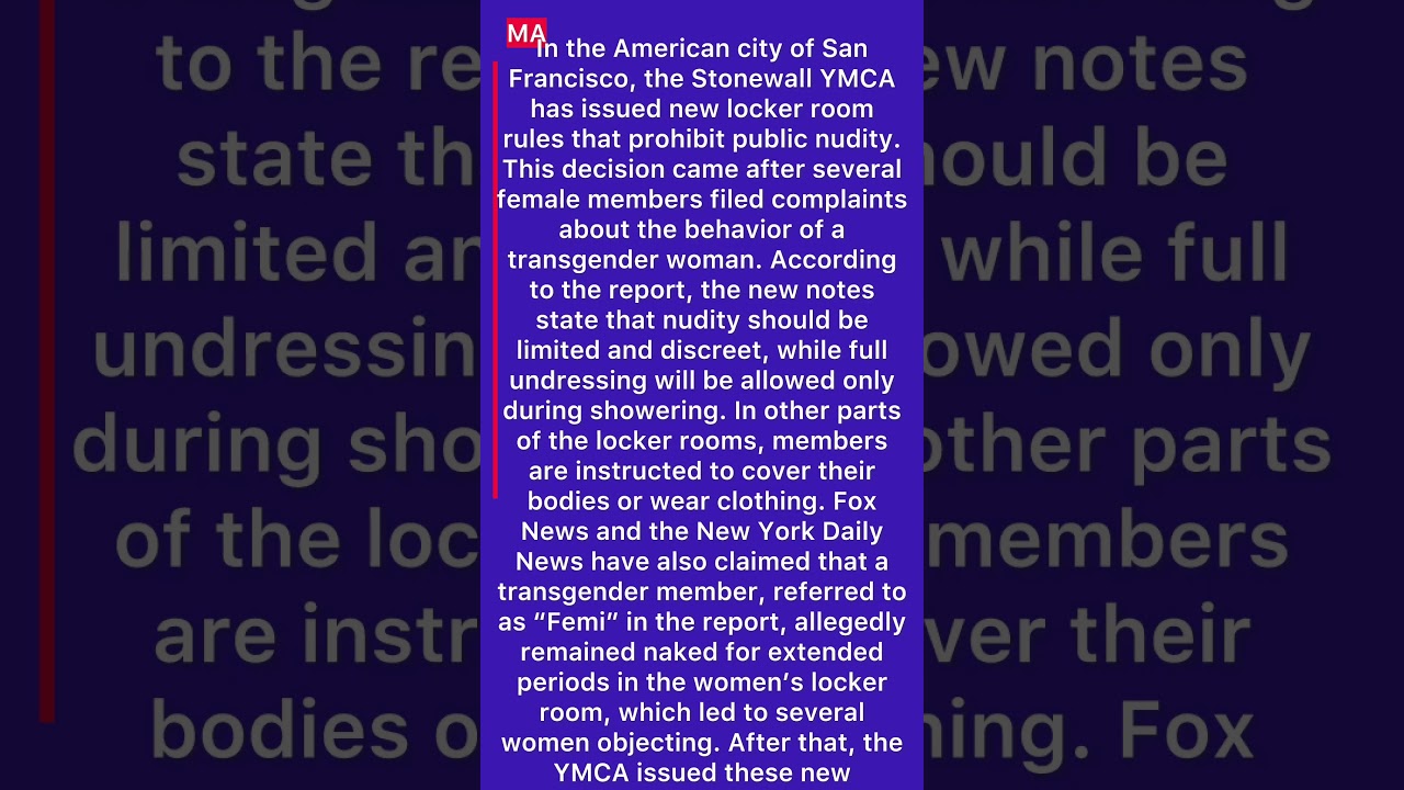 In the American city of San Francisco, the Stonewall YMCA has issued new locker room In the American city of San Francisco, the Stonewall YMCA has issued new locker room