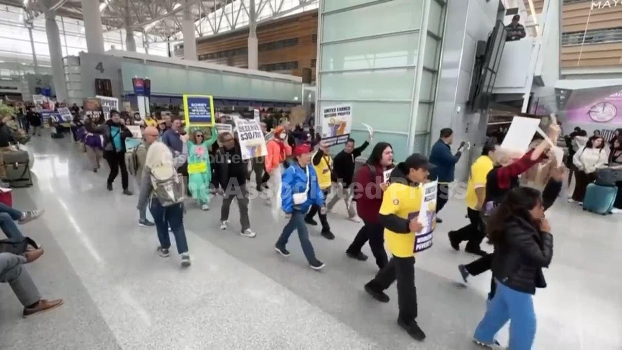 May Day protesters block road outside international terminal at San Francisco airport