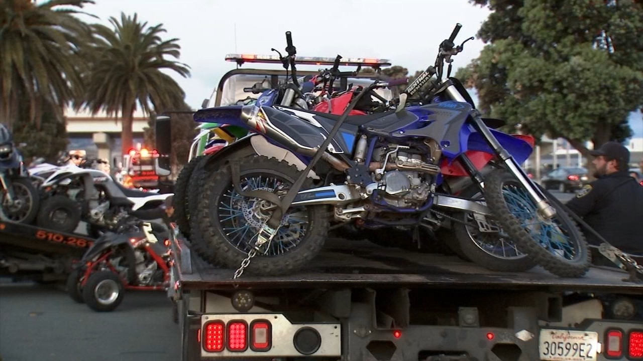 Over 70 ATVs and dirt bikes seized on Bay Bridge after takeover attempt snarls traffic Over 70 ATVs and dirt bikes seized on Bay Bridge after takeover attempt snarls traffic