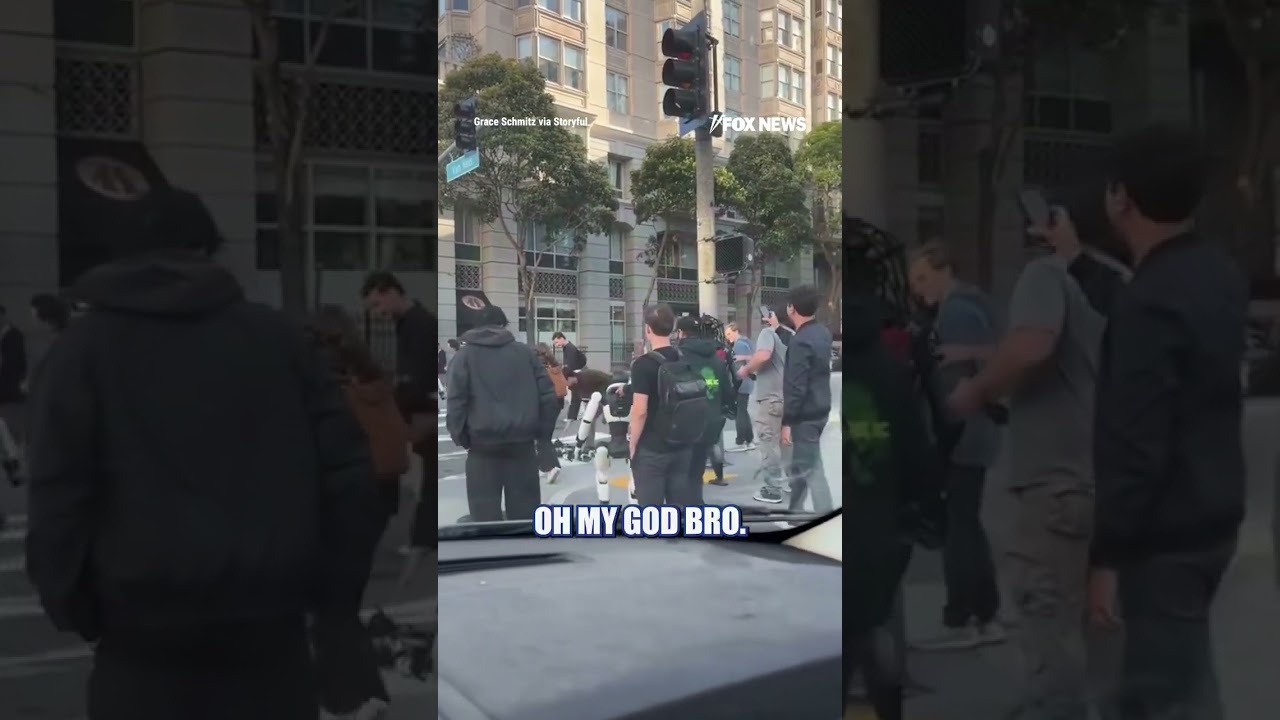 Robot parade brings traffic to a HALT #shorts #us #news #foxnews #robots #tech #ai