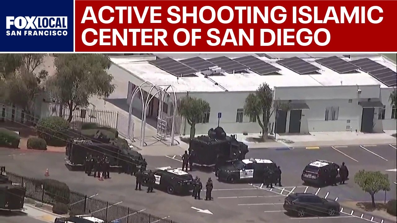 San Diego active shooting at Islamic center | AERIAL FOOTAGE