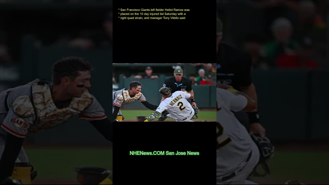 San Francisco Giants left fielder Heliot Ramos was placed on the 10-day injured list Saturday with a