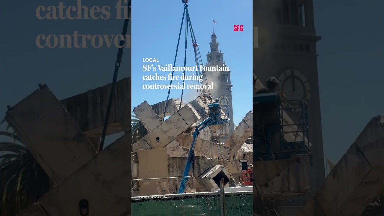 SF’s Vaillancourt Fountain catches fire during controversial removal SF’s Vaillancourt Fountain catches fire during controversial removal