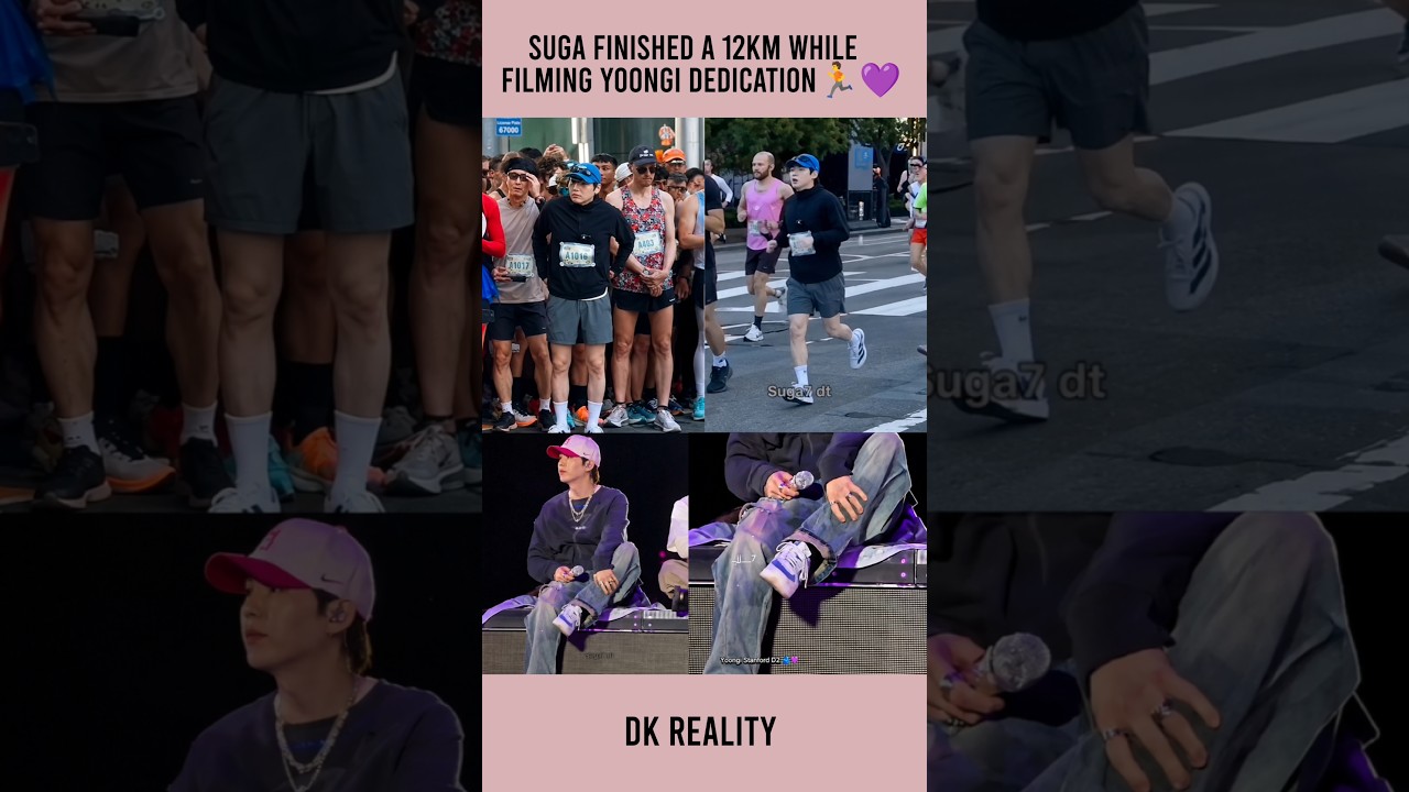SUGA Finished a 12KM Marathon While Filming Yoongi Dedication #shorts #shortsfeed SUGA Finished a 12KM Marathon While Filming Yoongi Dedication #shorts #shortsfeed