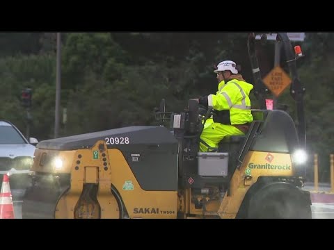 Weekend repaving work underway along Southbound 19th Avenue in San Francisco Weekend repaving work underway along Southbound 19th Avenue in San Francisco