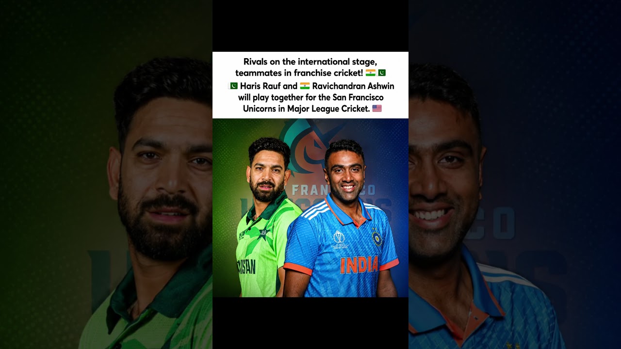 🇮🇳 Ashwin & 🇵🇰 Haris Rauf in Same Team?! 🤯 MLC 2026 Shocks Cricket Fans 🔥#cricket#indvspak#shorts