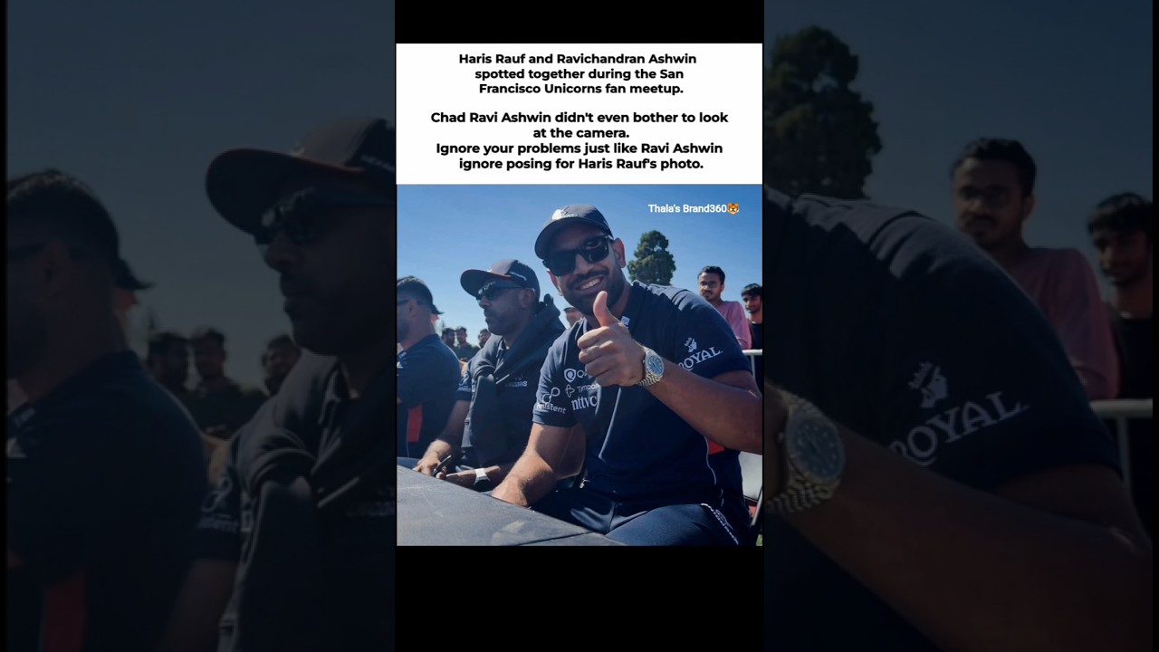 Haris Rauf and Ravichandran Ashwin spotted together during the San Francisco Unicorns fan meetup.