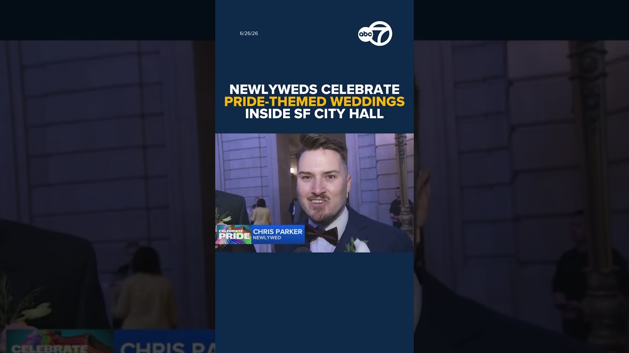 Newlyweds celebrate Pride-themed weddings inside SF City Hall as parade preparations underway Newlyweds celebrate Pride-themed weddings inside SF City Hall as parade preparations underway