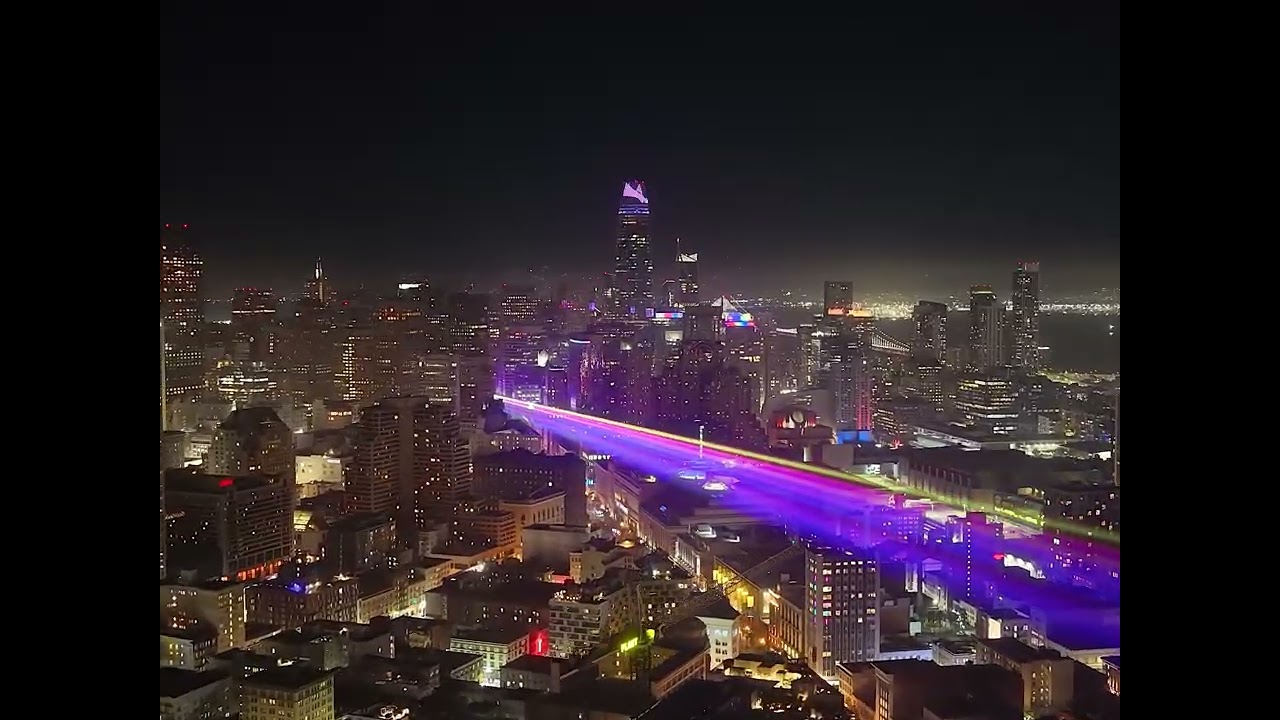 Rainbow Lasers Light Up San Francisco Skyline for Pride Weekend Rainbow Lasers Light Up San Francisco Skyline for Pride Weekend