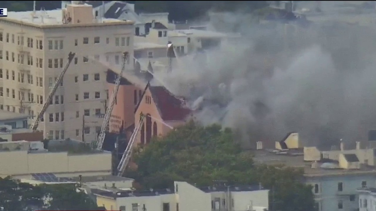 San Francisco church fire goes to 3 alarms San Francisco church fire goes to 3 alarms