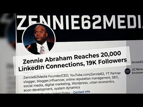 Zennie Abraham Tops 20,062 LinkedIn Connections, 19,385 LinkedIn Followers, Says Thank You Zennie Abraham Tops 20,062 LinkedIn Connections, 19,385 LinkedIn Followers, Says Thank You