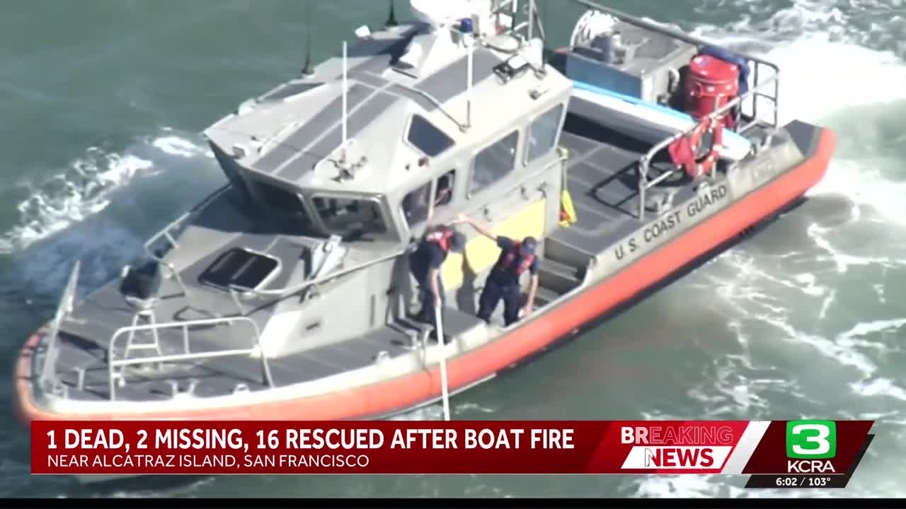 1 dead, 2 missing and 16 rescued after boat fire near Alcatraz Island