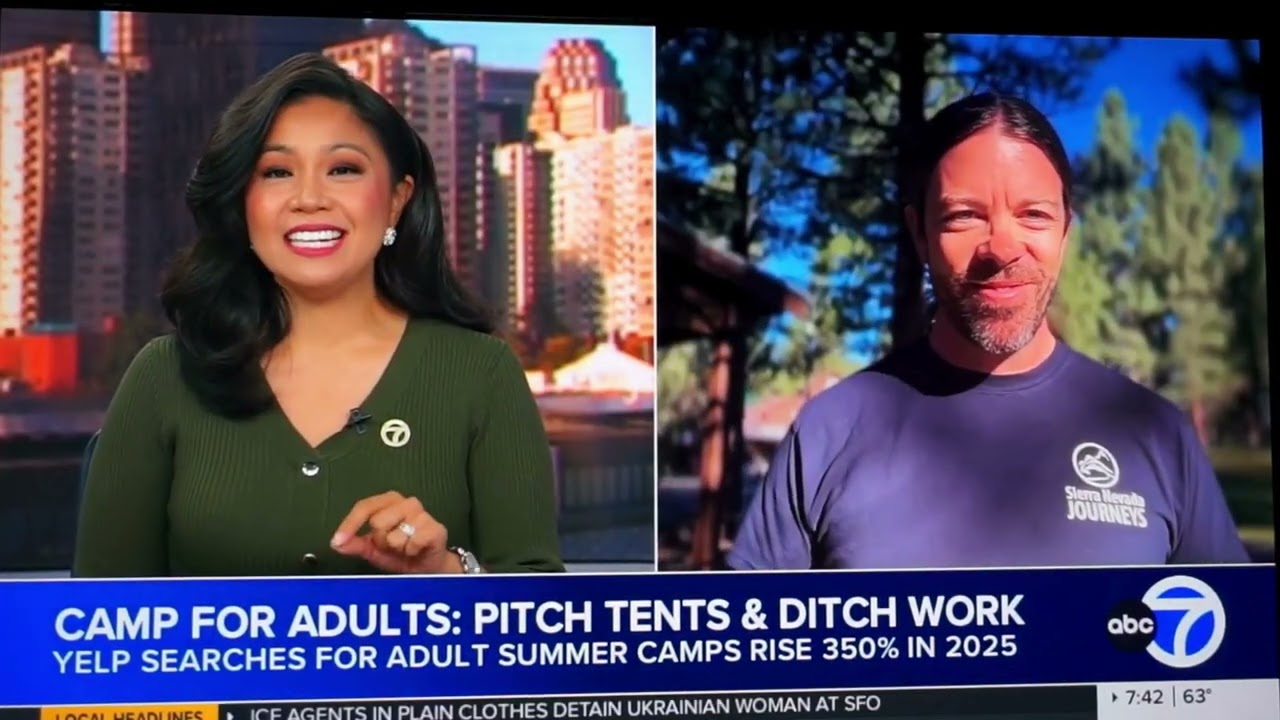 ABC7 Bay Area and San Francisco, KGO Eyewitness News at 7 am Interview About Grown-Up Getaway Camp ABC7 Bay Area and San Francisco, KGO Eyewitness News at 7 am Interview About Grown-Up Getaway Camp