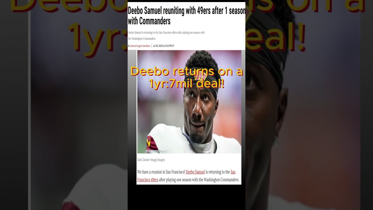 Deebo Samuel returns 49ers, deebo resigns 1yr. #scrollalerts #49ersnation #nflnews #nfltoday #49er Deebo Samuel returns 49ers, deebo resigns 1yr. #scrollalerts #49ersnation #nflnews #nfltoday #49er