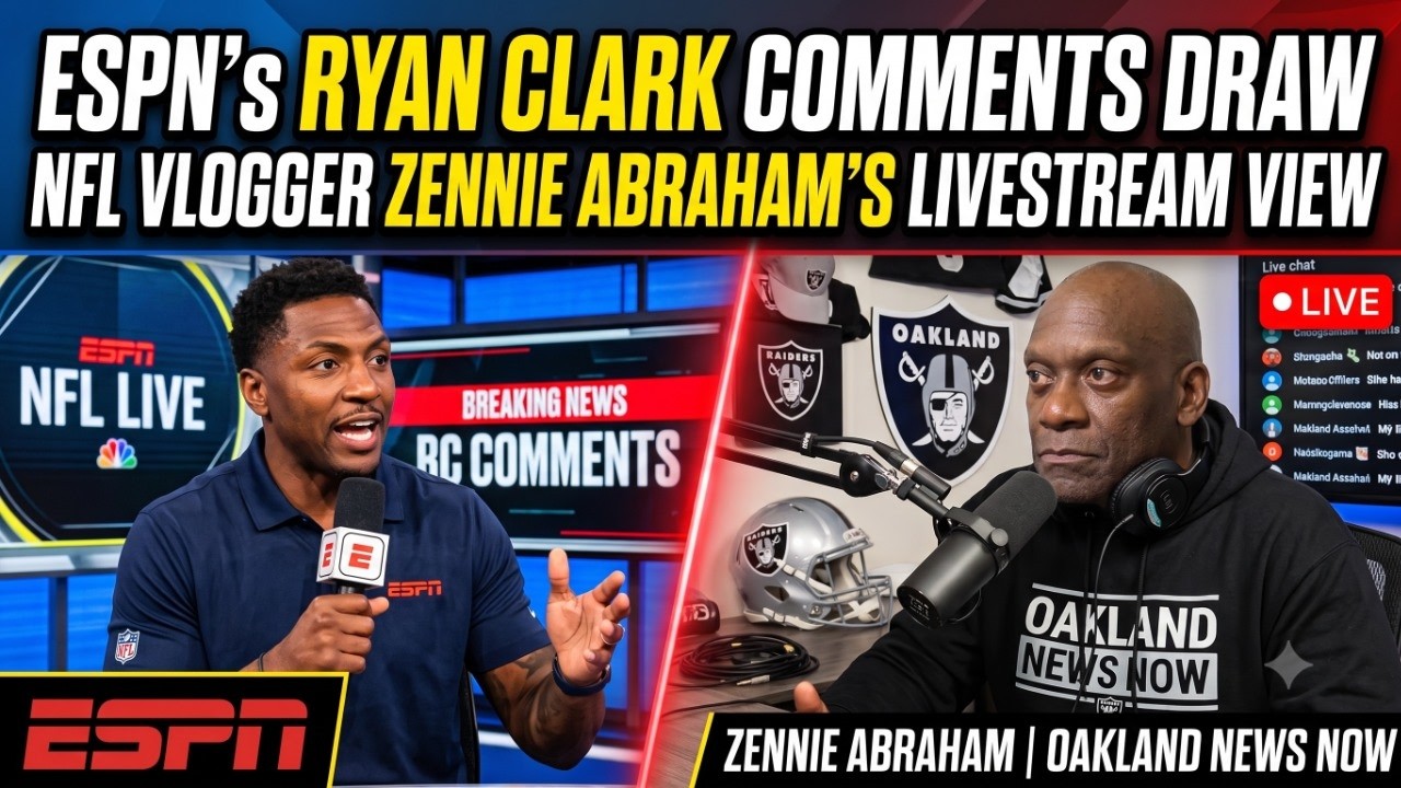 ESPN’s Ryan Clark Post Firing Comments Draw NFL Vlogger Zennie Abraham’s Livestream View ESPN’s Ryan Clark Post Firing Comments Draw NFL Vlogger Zennie Abraham’s Livestream View