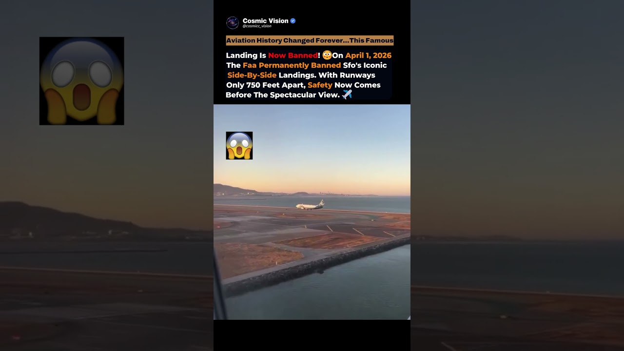 FAA Bans San Francisco’s Famous Side-by-Side Landings Forever! 😱 #aviation #shorts