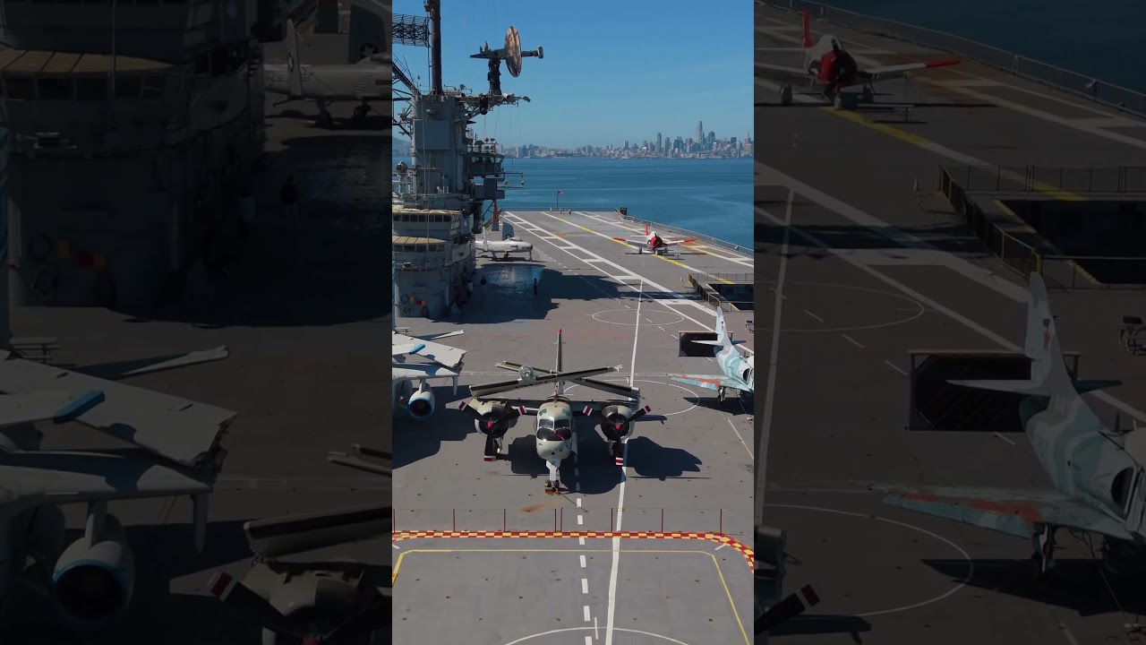 Hornet flight deck overlooking San Francisco Hornet flight deck overlooking San Francisco