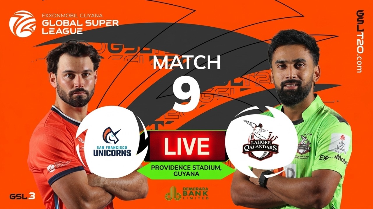 🔴 Lahore Qalandars vs San Francisco Unicorns LIVE | GSL T20 2026 Live | Match 9