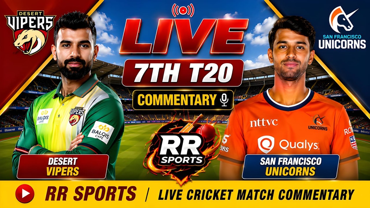 LIVE: Desert Vipers vs San Francisco Unicorns | 7th T20 | GSL 2026 | RR Sports Commentary