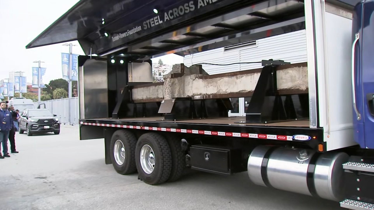 Steel beam from World Trade Center makes stop in San Francisco ahead of 9/11 25th anniversary Steel beam from World Trade Center makes stop in San Francisco ahead of 9/11 25th anniversary