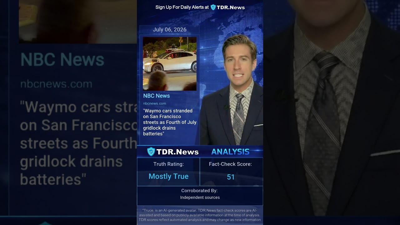 TDR — 2026-07-06 — Waymo cars stranded on San Francisco streets as Fourth of July gridlock drains TDR — 2026-07-06 — Waymo cars stranded on San Francisco streets as Fourth of July gridlock drains