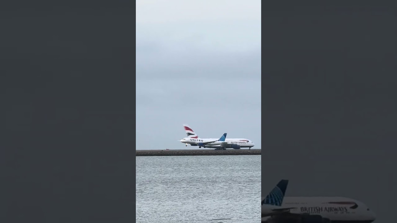 United Airlines A319 BUTTER Landing at SFO 🧈 #viral #airplane #aviation #planespotting