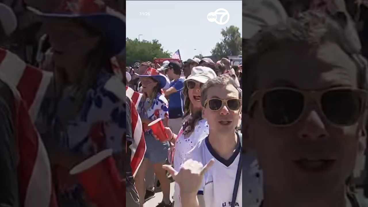 USA fans march into SF Bay Area stadium ahead of World Cup match USA fans march into SF Bay Area stadium ahead of World Cup match