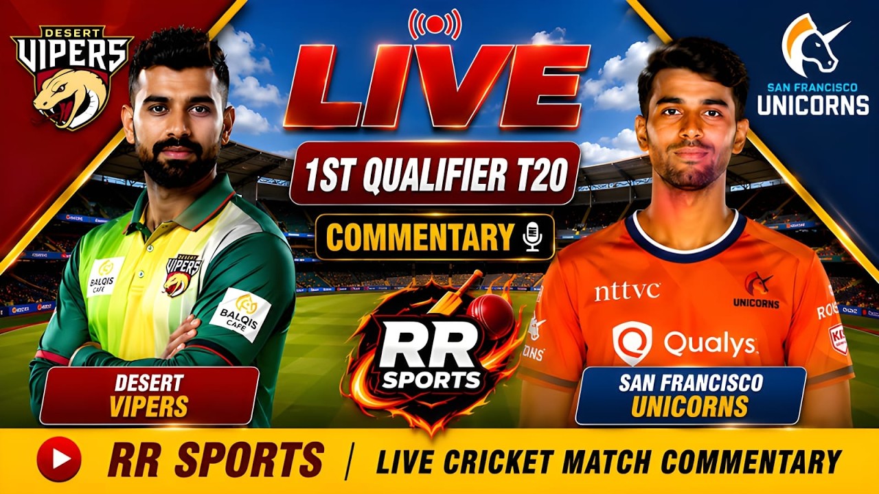 LIVE | SFU vs DV | San Francisco Unicorns vs Desert Vipers | Qualifier 1 | RR Sports Live Commentary