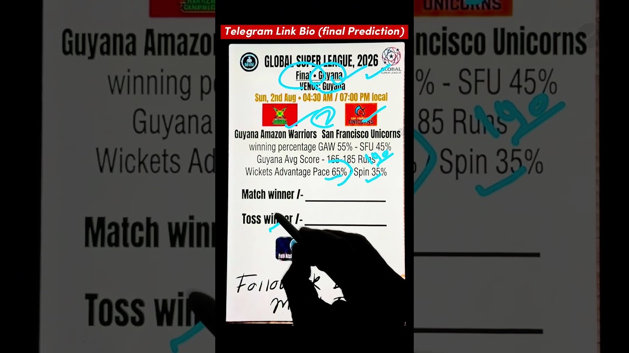 San Francisco Vs Guyana Warriors Final Global Super league Match Prediction🔥 #Matchprediction San Francisco Vs Guyana Warriors Final Global Super league Match Prediction🔥 #Matchprediction