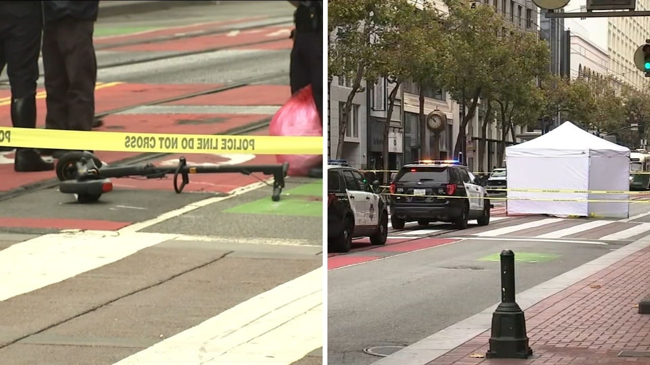 Woman riding scooter killed in San Francisco collision after wheel caught in train track: witness Woman riding scooter killed in San Francisco collision after wheel caught in train track: witness